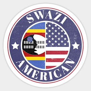 Proud Swazi-American Badge - Swaziland Flag Sticker